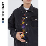 Denim Jacket Men's Fall plus Size Loose Casual Top Men Denim Jacket