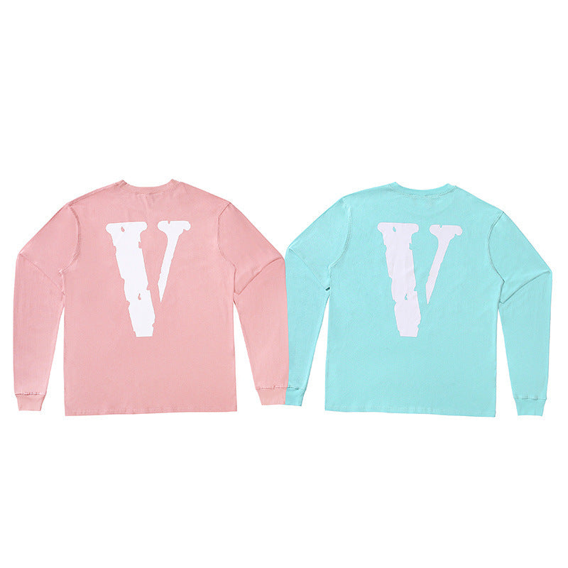 Vlone Sweatshirt Spring and Autumn Printed Long Sleeve Men and Women AllMatching Sweater