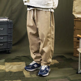 Men's Solid Color Wide-Leg Pants Men's Large Size Sports Retro Trendy Loose Straight Pants Casual Trousers Men Pants