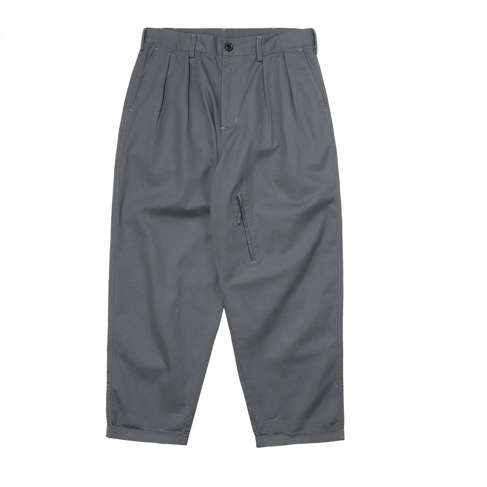 Men's Solid Color Wide-Leg Pants Men's Large Size Sports Retro Trendy Loose Straight Pants Casual Trousers Men Pants