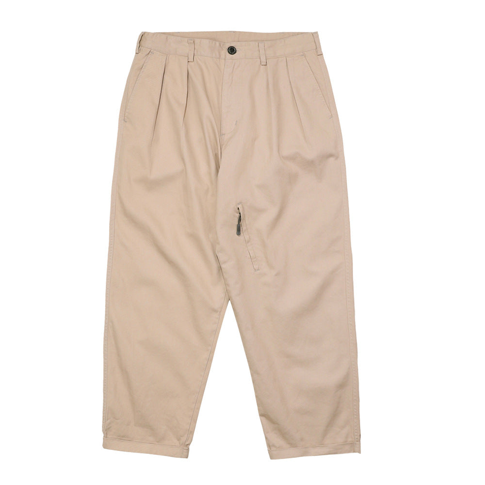 Men's Solid Color Wide-Leg Pants Men's Large Size Sports Retro Trendy Loose Straight Pants Casual Trousers Men Pants