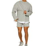 Men's Sports Hoodie Men Sweatshirts Fitness Male's Hoodies Muscle Workout Spring and Autumn Sports Men Leisure Training Running Loose Large Size Pullover Long-Sleeved Sweater