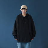 Men's Large Size Sports Sweater Solid Color Hooded Sweater Autumn and Winter Men's and Women's Pullover Baggy Coat Men Spring Hoodie