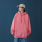 Men's Large Size Sports Sweater Solid Color Hooded Sweater Autumn and Winter Men's and Women's Pullover Baggy Coat Men Spring Hoodie