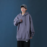 Men's Large Size Sports Sweater Solid Color Hooded Sweater Autumn and Winter Men's and Women's Pullover Baggy Coat Men Spring Hoodie