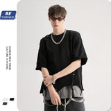 Men's Summer plus Size Loose Sports Top Retro Short Sleeve Outerwear T-shirt Men Top