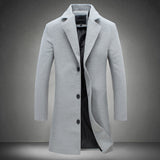 Men's Clothing plus Size Retro Sports Long Solid Color Single-Breasted Trench Coat plus Size Casual Style Coat Men Spring Trench Coat