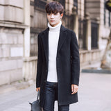 Men's Coat Slim-Fit Mid-Length Trench Coat Men's Thickened Warm Coat Men Spring Trench Coat