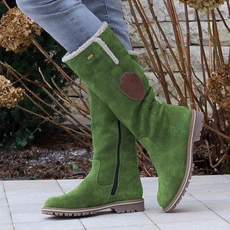 Coachella Festival Boots Women's Large Size Snow Boots with Side Zipper and round Toe