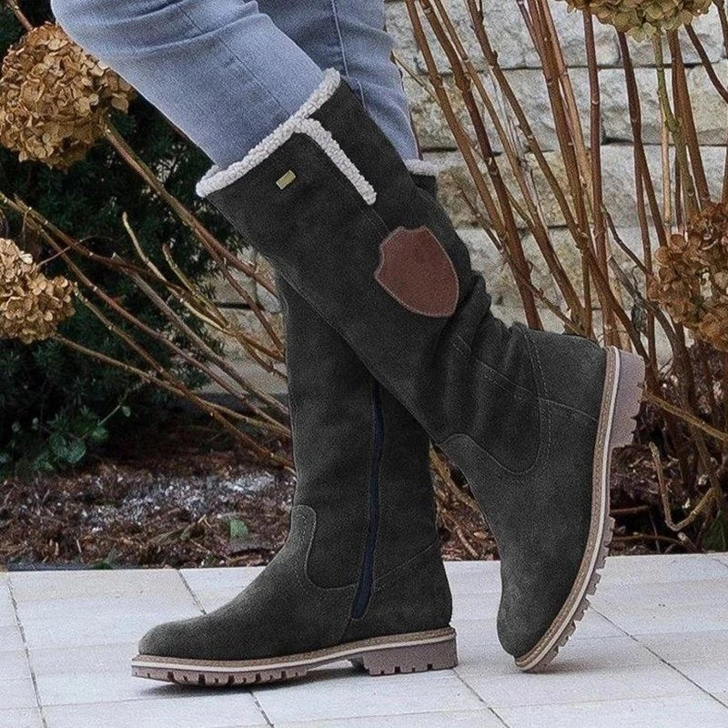 Coachella Festival Boots Women's Large Size Snow Boots with Side Zipper and round Toe