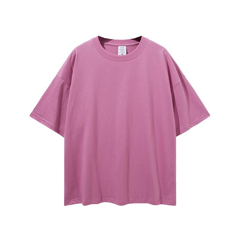 Men's Spring and Summer Basic Style Loose Large Size Retro Sports Solid Color Short Sleeve Men's T-shirt Men Top