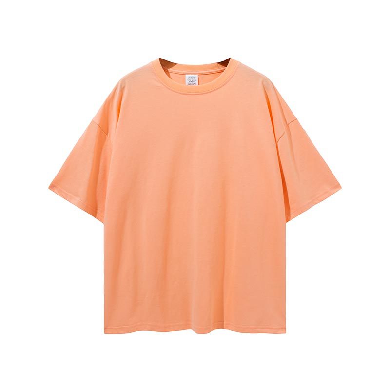 Men's Spring and Summer Basic Style Loose Large Size Retro Sports Solid Color Short Sleeve Men's T-shirt Men Top