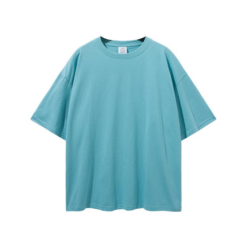 Men's Spring and Summer Basic Style Loose Large Size Retro Sports Solid Color Short Sleeve Men's T-shirt Men Top