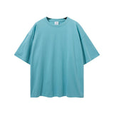 Men's Spring and Summer Basic Style Loose Large Size Retro Sports Solid Color Short Sleeve Men's T-shirt Men Top