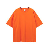 Men's Spring and Summer Basic Style Loose Large Size Retro Sports Solid Color Short Sleeve Men's T-shirt Men Top