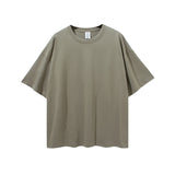 Men's Spring and Summer Basic Style Loose Large Size Retro Sports Solid Color Short Sleeve Men's T-shirt Men Top