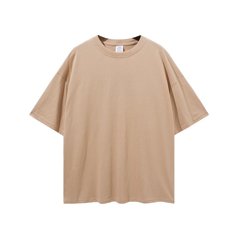 Men's Spring and Summer Basic Style Loose Large Size Retro Sports Solid Color Short Sleeve Men's T-shirt Men Top