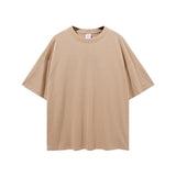 Men's Spring and Summer Basic Style Loose Large Size Retro Sports Solid Color Short Sleeve Men's T-shirt Men Top