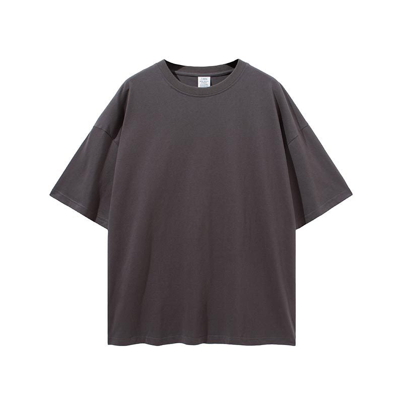 Men's Spring and Summer Basic Style Loose Large Size Retro Sports Solid Color Short Sleeve Men's T-shirt Men Top