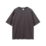 Men's Spring and Summer Basic Style Loose Large Size Retro Sports Solid Color Short Sleeve Men's T-shirt Men Top