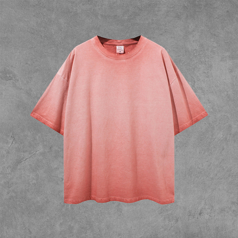 Men's Retro T-shirt High Street plus Size Loose Sports and Leisure Short Sleeve Infmen Top