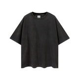 Men's Summer Solid Color Short-Sleeved T-shirt Men's Large Size Loose Retro Sports Top Men's Top