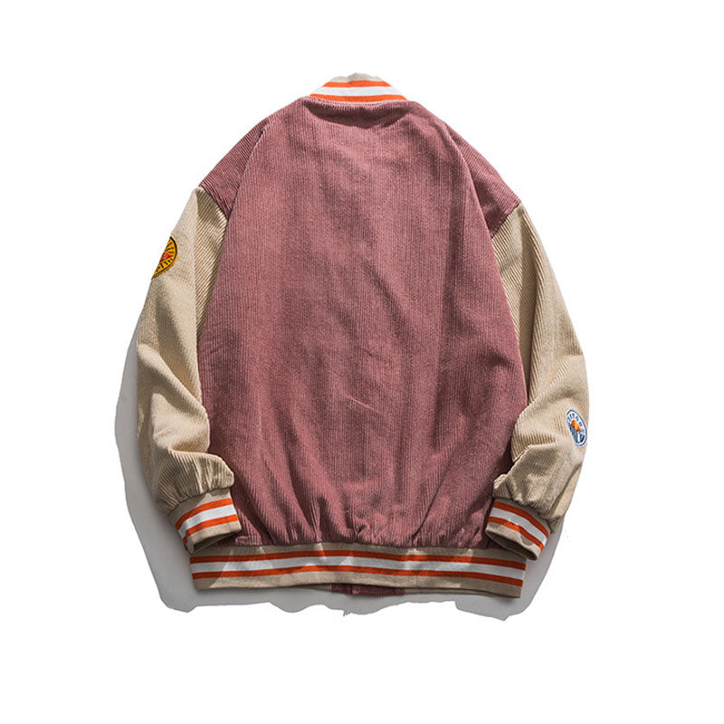 Varsity Jacket for Men Baseball Jackets Autumn and Winter Corduroy Jacket Men's Casual Baseball Uniform Jacket
