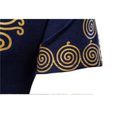 Men Shirt Fashion Slim Fit Shirt Short Sleeve Shirt Large Size Casual Top Men's Fashion Print Short Sleeve Lapel T-shirt Polo Shirt