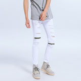 Distressed Jeans Destructed Jean Skinny Pants Zip Stretch Casual Pants Ripped Pants