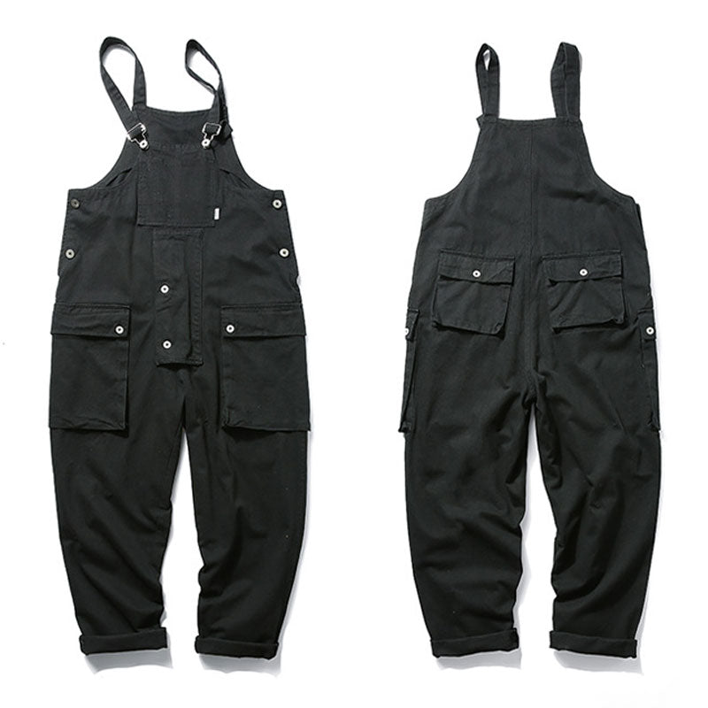 Casual Suspender Trousers Men's Trousers plus Size Retro Sports Trousers Overalls Loose Suspenders Men Denim Overalls