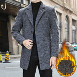 Men's Short Coat Men's Duster Suit Collar Single Breasted Solid Color Casual Men's Clothing Thick Cotton-Padded Jacket Men Spring Trench Coat