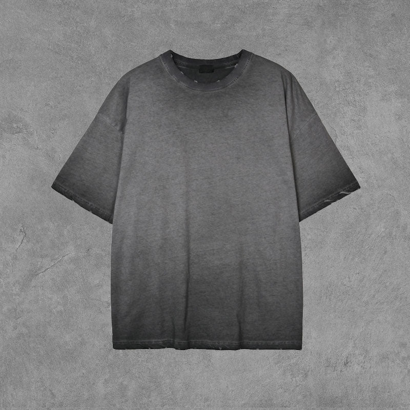 Men's Retro T-shirt High Street plus Size Loose Sports and Leisure Short Sleeve Infmen Top