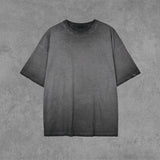 Men's Retro T-shirt High Street plus Size Loose Sports and Leisure Short Sleeve Infmen Top