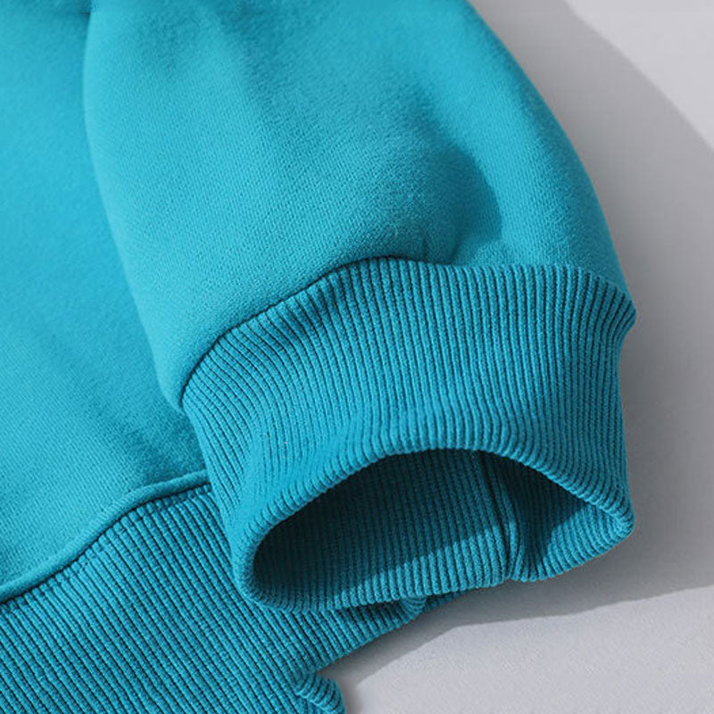 Cartoon Mouse Printed Clothing Men's plus Size Retro Sports Loose Pullover Fleece Lined Sweatshirt Men Thermal Hoodie