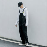 Casual Suspender Trousers Men's Trousers plus Size Retro Sports Trousers Overalls Loose Suspenders Men Denim Overalls