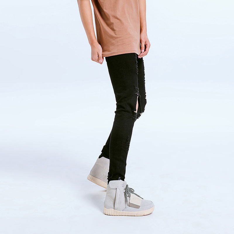 Ripped Jeans Distressed Jeans Destructed Skinny Pants Men's Trousers plus Size Retro Sports
