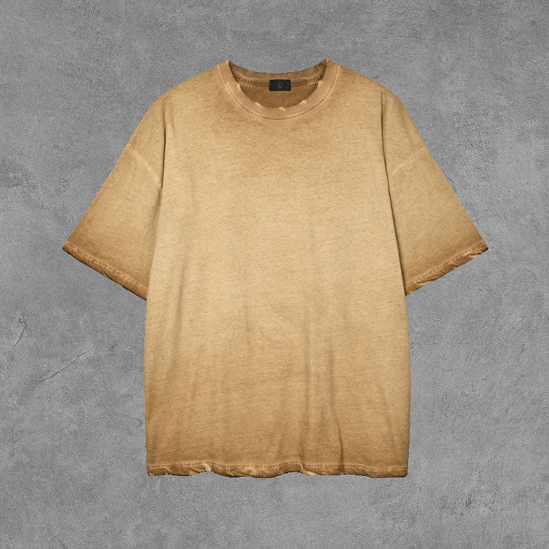 Men's Retro T-shirt High Street plus Size Loose Sports and Leisure Short Sleeve Infmen Top