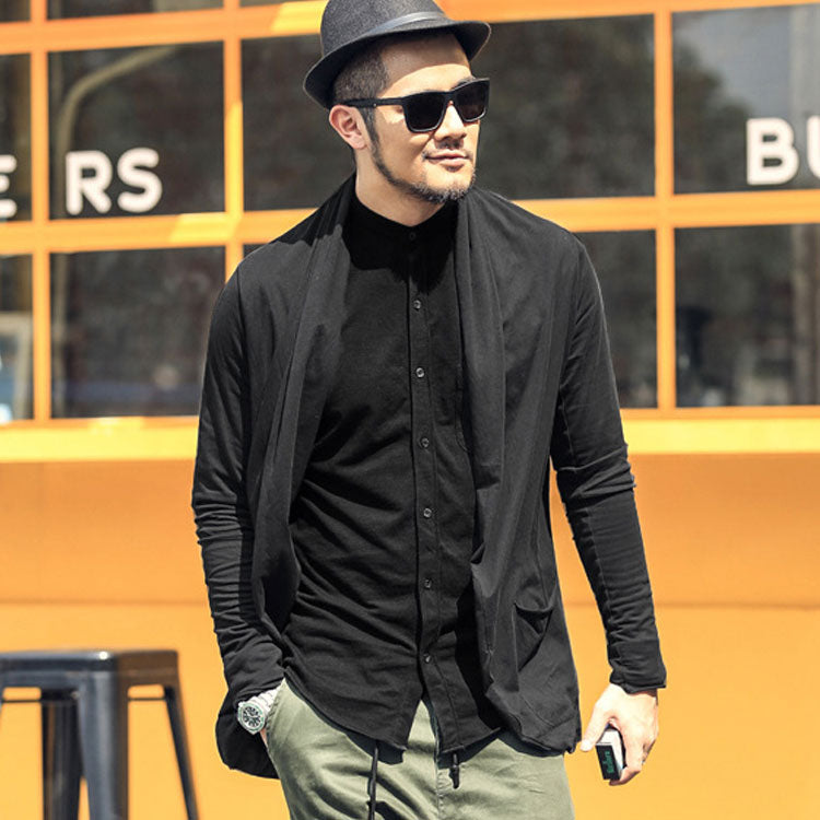 Men Casual Jacket Slim Coat Spring Cotton Thin Cardigan Casual Sweatshirt Men's Cardigan