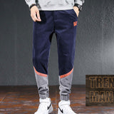 Color Block Men Casual Tapered Pant Men Spring Summer Casual Pant Spring Color Contrast Patchwork Loose Tappered Corduroy Casual Pants Male Men Pant
