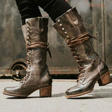Coachella Festival Boots Lace-up Boots Women's Boots Chunky Heel