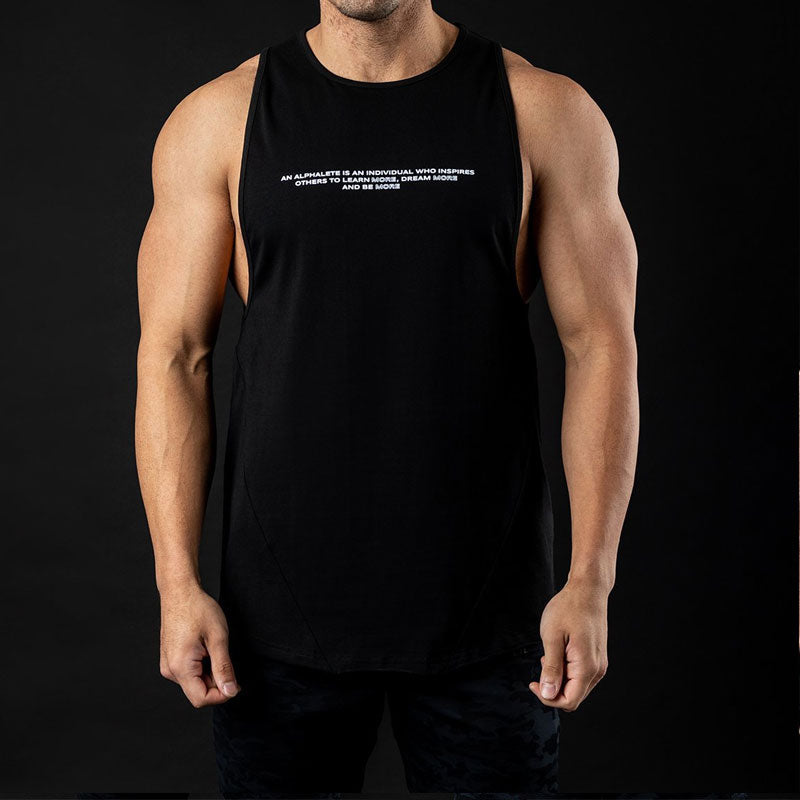 Slim Fit Muscle Gym Men T Shirt Men Rugged Style Workout Tee Tops Summer Body Outdoor Sports Vest Muscle Workout Brother Loose Cotton Sleeveless Shirt