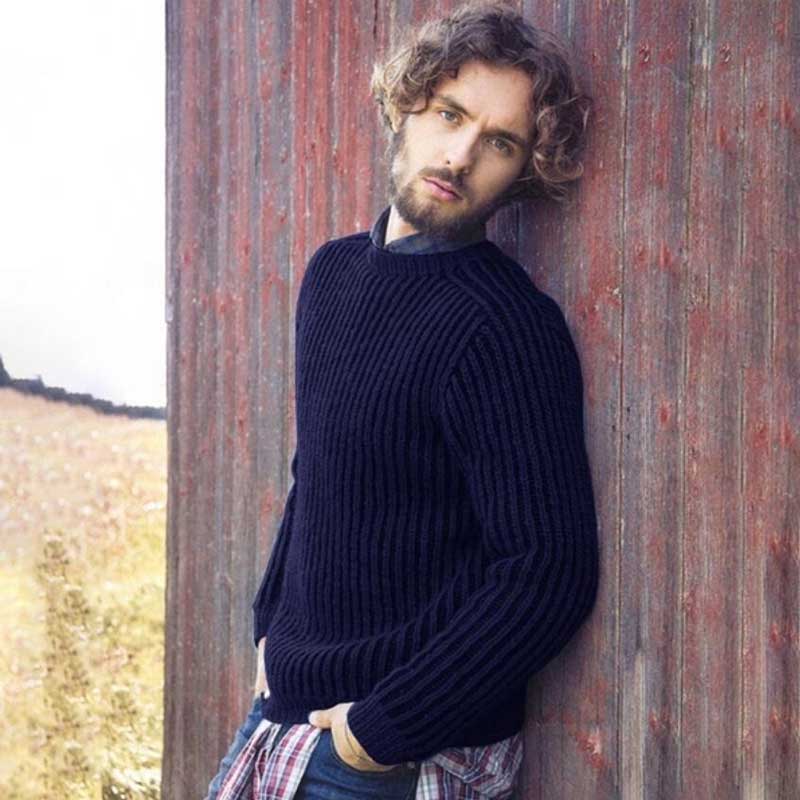 Men's Solid Color Top Sweater