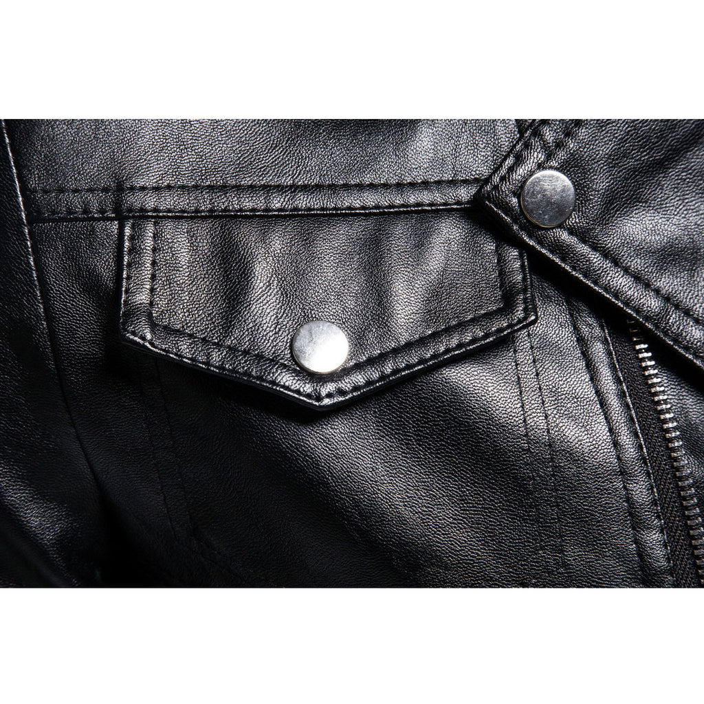 Men's plus Size Retro Sports Fall Lapels Motorcycle Leather Coat Leather Jacket Coat Men Coat Men Winter Outfit