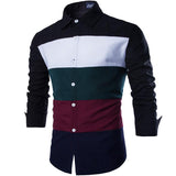 Men's Slim-Fitting Cool Stitching Multi-Color Shirt Youth Casual Fashion Shirt Trendy Men Shirt