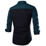Men's Slim-Fitting Cool Stitching Multi-Color Shirt Youth Casual Fashion Shirt Trendy Men Shirt