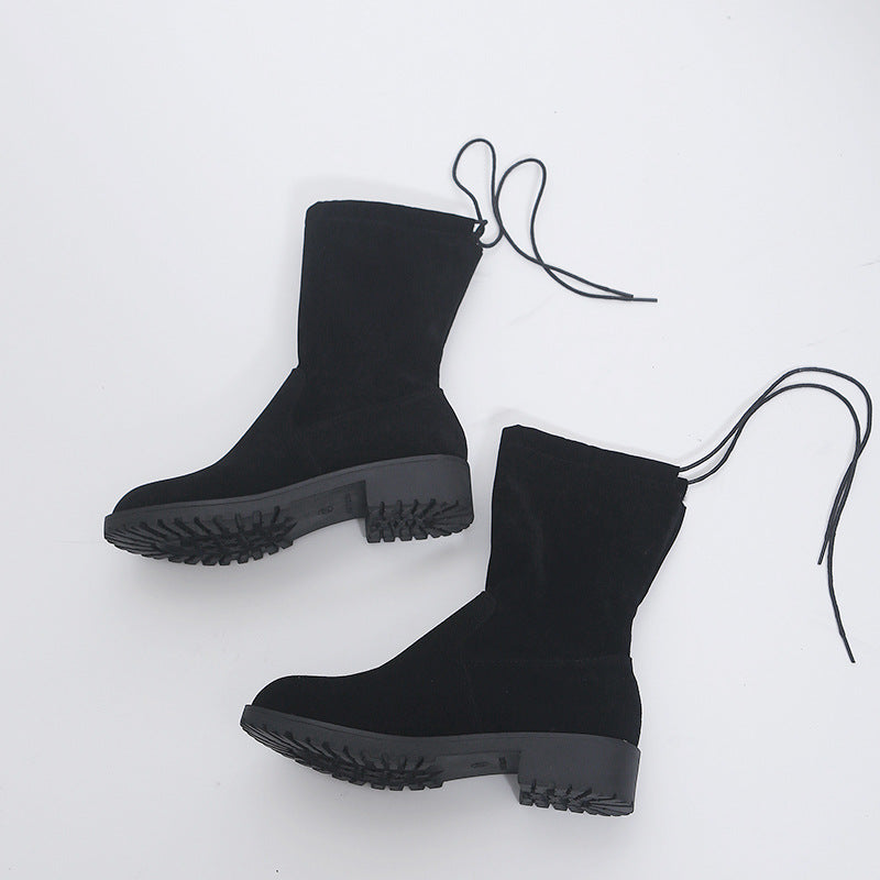 Coachella Festival Boots Middle Boots Flat Bottom 35-43 plus Size Female Boots