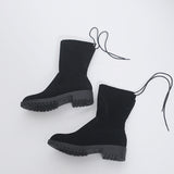 Coachella Festival Boots Middle Boots Flat Bottom 35-43 plus Size Female Boots