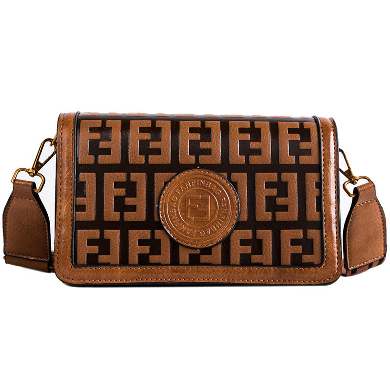 Vintage Mori Style Small Square Bag Wide Strap Crossbody Bag