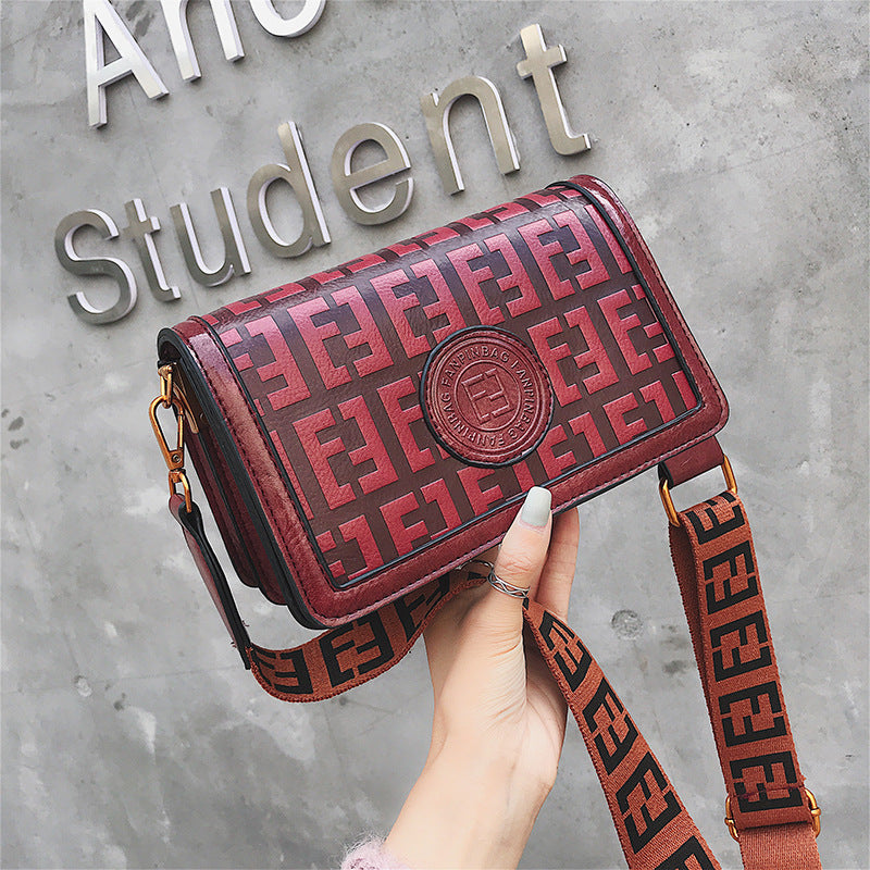 Vintage Mori Style Small Square Bag Wide Strap Crossbody Bag