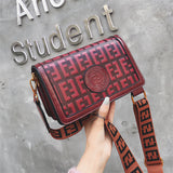 Vintage Mori Style Small Square Bag Wide Strap Crossbody Bag